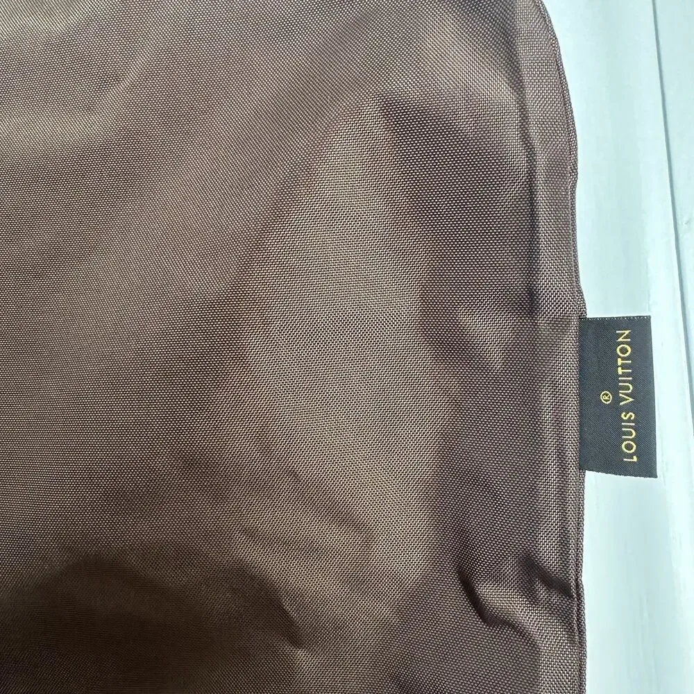 Louis Vuitton Full Length Nylon Garment Bag Shoe Compartment Brown 61” France